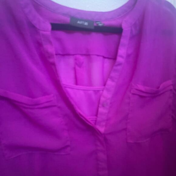 Apt 9 (kohls) women’s bright fuchsia blouse with tank Sz 1x - Picture 4 of 7